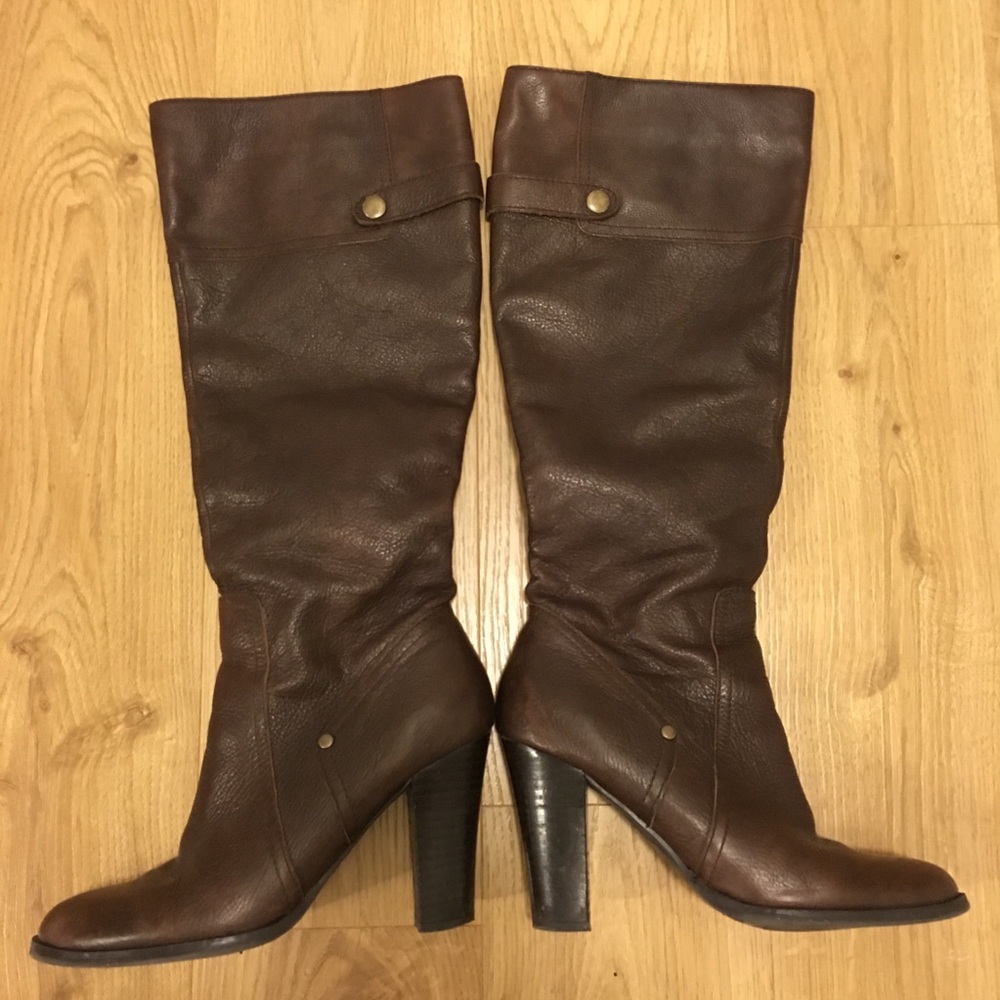 Nine West “Miley” Knee High Brown Heel Boots